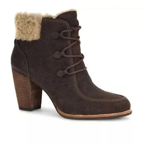 NWOB UGG Analise Leather Lace Up Ankle Boots - Picture 2 of 2